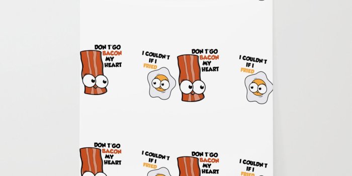 1500x1500 Couples love cute eggs bacon Wallpaper by yourfreshdesigns | Society6