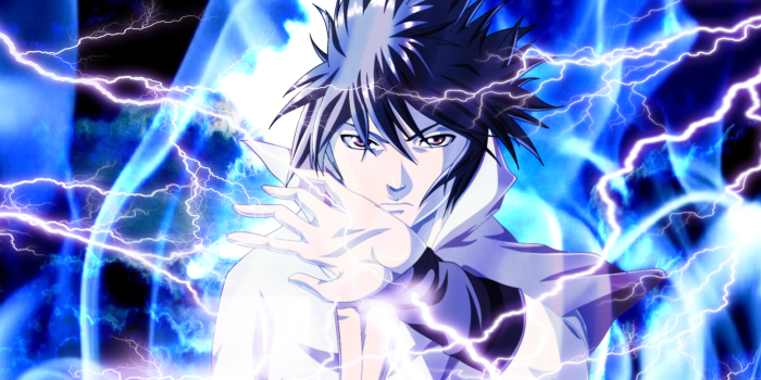 1920x1200 Download wallpapers Sasuke Uchiha, blue lightings, manga, artwork