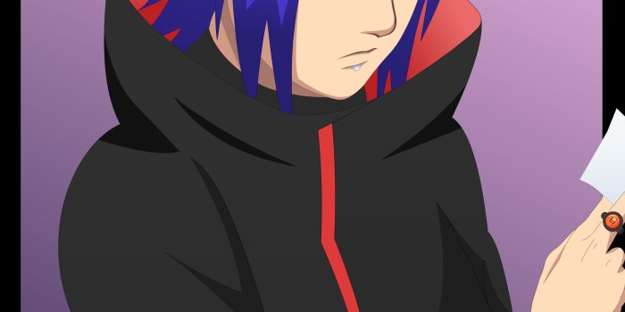 2349x4000 vectors naruto shippuden akatsuki blue hair konan simple