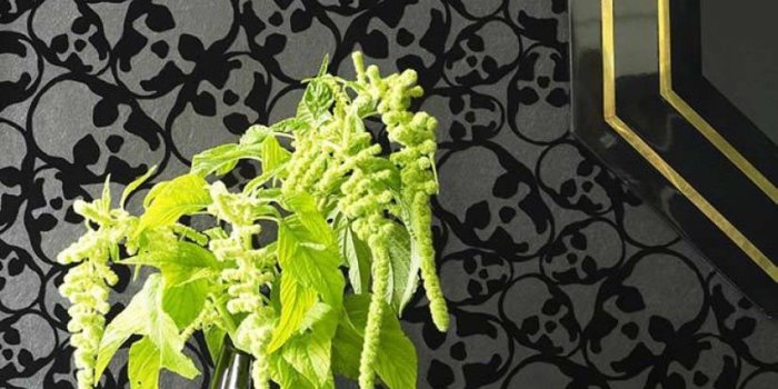 826x1100 Wallpaper Skulls (Anthracite, Black) | Wallpaper from the 70s