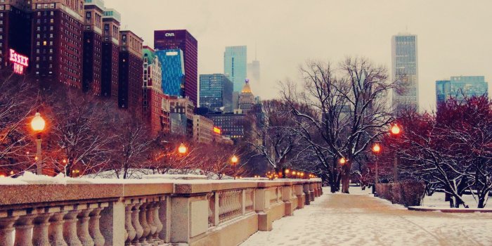 2560x1920 Skyscrapers Chicago Street Winter Snow | Chicago wallpaper, Winter