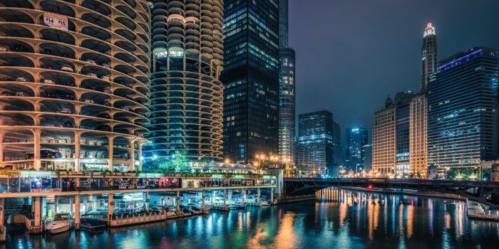 2880x1800 Chicago at Night Ultra HD Desktop Background Wallpaper for 4K UHD