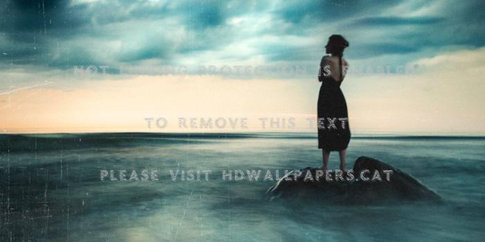 1280x1024 waiting sky sea surreal woman people