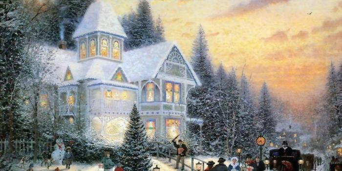 1920x1200 Free download Wallpapers Thomas Kinkade Christmas Wallpaper