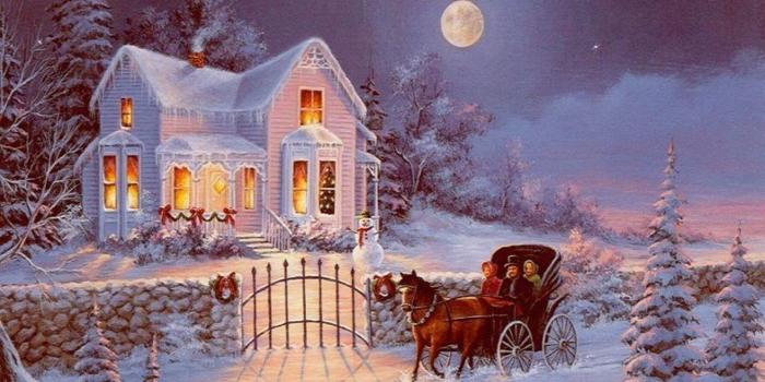 1600x1200 Beautiful Winter Night Wallpaper