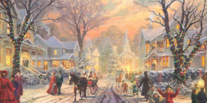 2560x1024 Download wallpaper new, holiday, Santa, tree, lights, Christmas