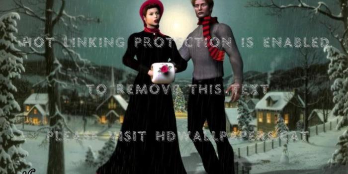 1024x768 a victorian christmas old fashioned couple