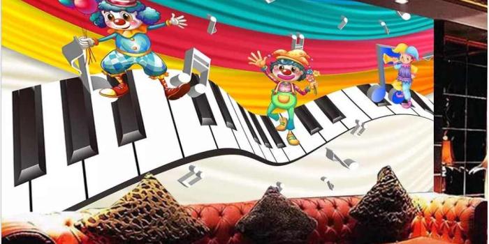 1000x821 3 d photo wallpaper Cute clown cartoon festival performance music