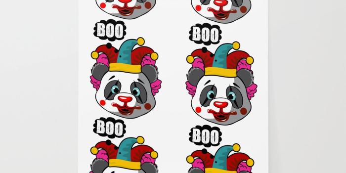 1500x1500 Clown Panda Halloween Joker Makeup on a Cute Panda Light Wallpaper