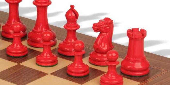 1280x1024 1849 Heirloom Staunton Chess Set Red & Ivory Color Pieces with