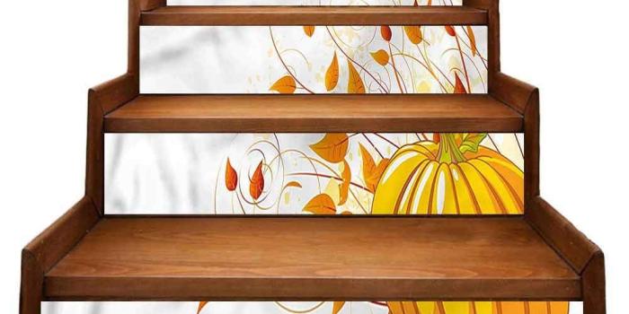 1000x1000 Amazon.com: AuraiseHome Pumpkin Stair Mural Stickers Colorful