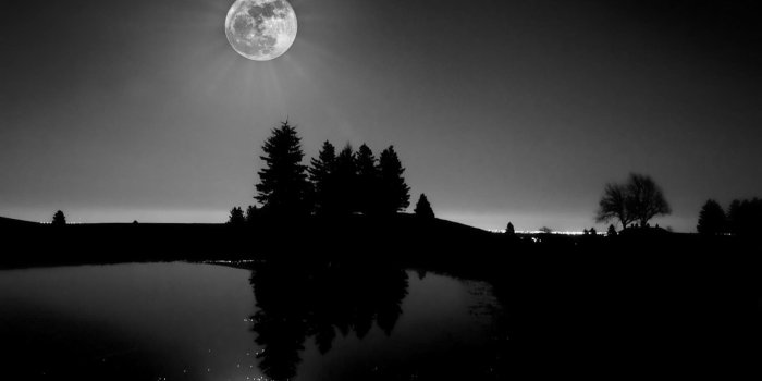 1920x1080 Nature & Landscape Black And White Moon Light Wallpaper. Black And