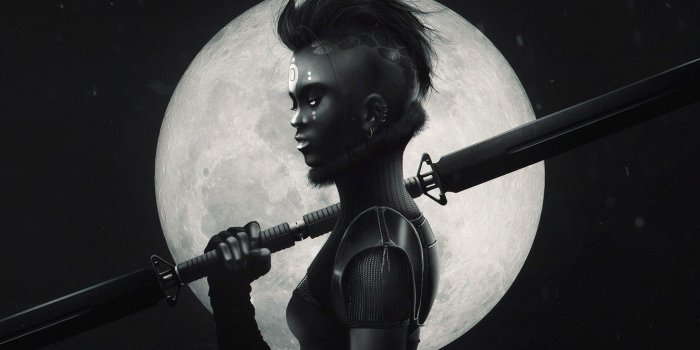 1332x850 Wallpaper Black and White, by Davison Carvalho, Moonlight, The