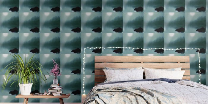 1500x1500 Stepping Into The Moonlight - Black Bear and Moonlit Lake