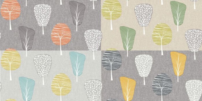 1000x1000 Arthouse Retro Tree Smooth Leaf Pattern Striped Pastel Colour