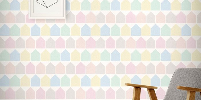 1535x1535 Wallpaper Beach Huts Pastel Colours Paste the wall Decor | Etsy