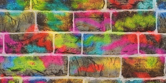 1000x1000 Rasch Multi Colour Graffiti Neon Brick Wall Art Spray Paint
