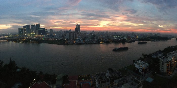 10028x3944 saigon, Ho Chi Minh City, Sunset, Wide angle HD Wallpapers