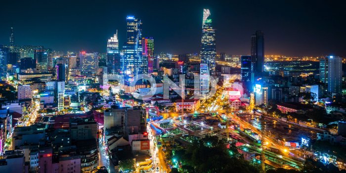 4096x2304 Time Lapse View of Ho Chi Minh City aka Saigon Skyline at Night