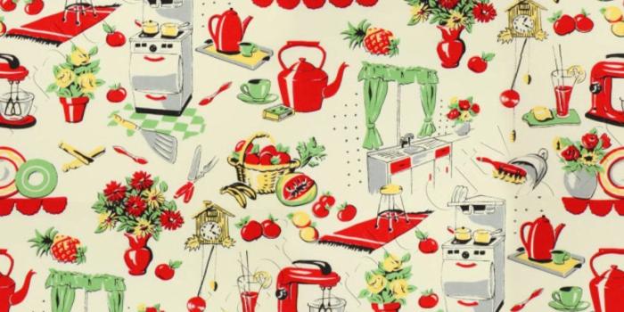 1271x842 Vintage 50's Repeating Seamless wallpaper or fabric: Partial