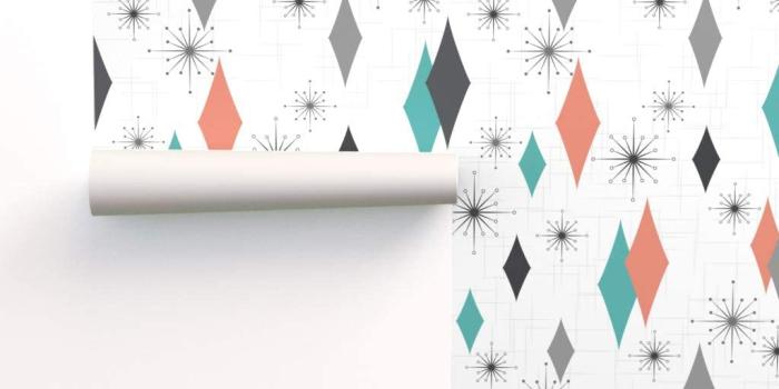1024x1024 Spoonflower Peel and Stick Removable Wallpaper, 1950S Mid Century