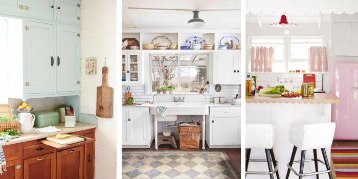 4559x2025 20 Vintage Kitchen Decorating Ideas - Design Inspiration for Retro