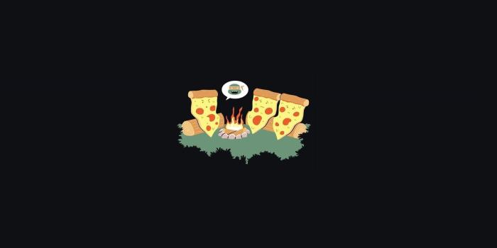 1920x1080 Download wallpaper Minimalism, Humor, Art, Black, Pizza