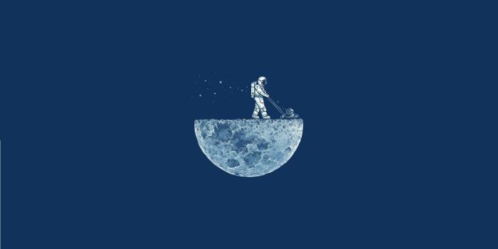 1920x1080 Astronaut Moon Lawnmower Desktop Wallpaper