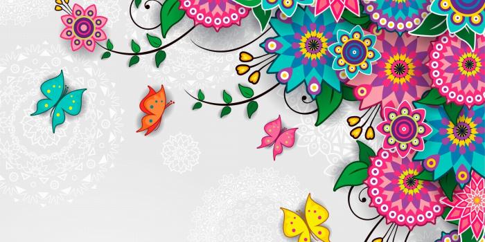 2560x1600 Flowers Pattern Vector Art Background Wallpaper HD Download | Dekorasi