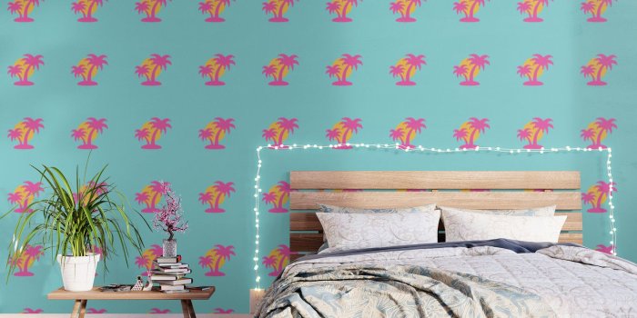 1500x1500 Summer Palm Tree Wallpaper by designmindsboutique | Society6