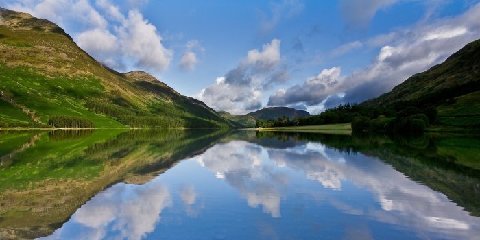 2560x1080 Download wallpaper 2560x1080 lake, sky, mountains, reflection