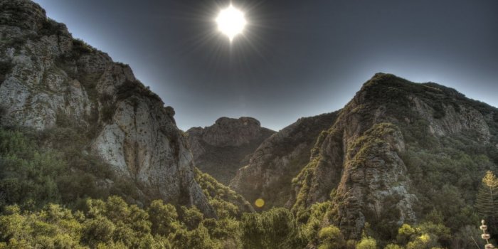 1244x700 Mountain-trees-mountains-sun-scene-midday wallpaper | 1920x1080