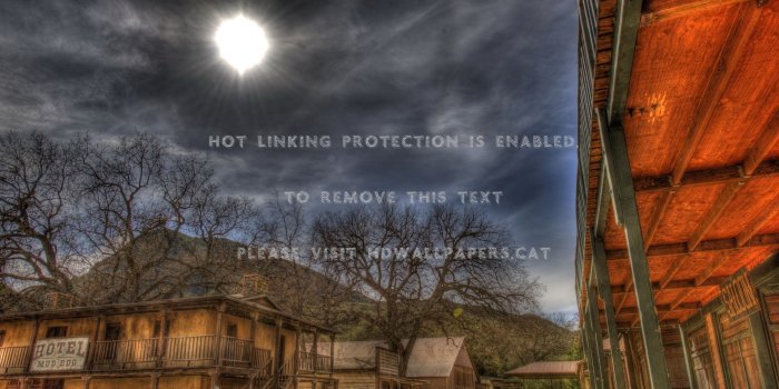 1920x1080 old west town in midday hdr trees sun