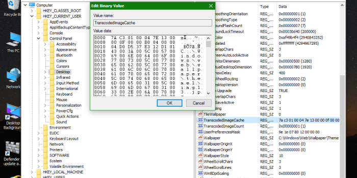 1024x768 Desktop Wallpaper Location Context Menu in Windows 10