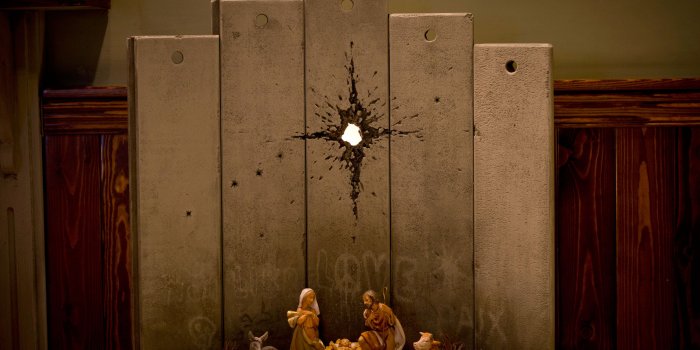 3000x2041 Banksy unveils 'modified nativity' scene in Bethlehem - CNN Style