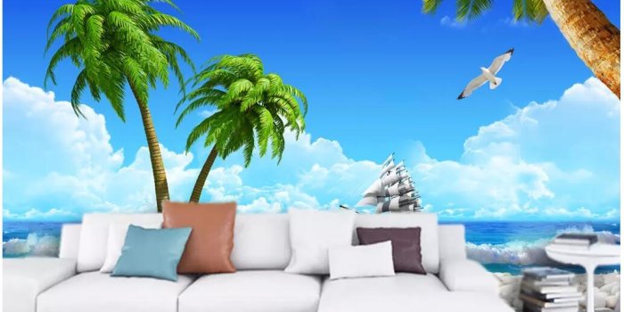 1034x811 WDBH 3d Wallpaper Custom Photo Fresh Beach Coconut Tree Scenery Tv