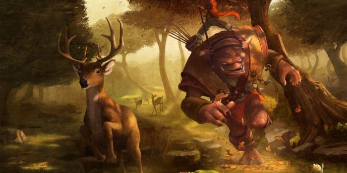 1366x768 Download 1366x768 Troll, Running, Forest, Creatures, Hunting