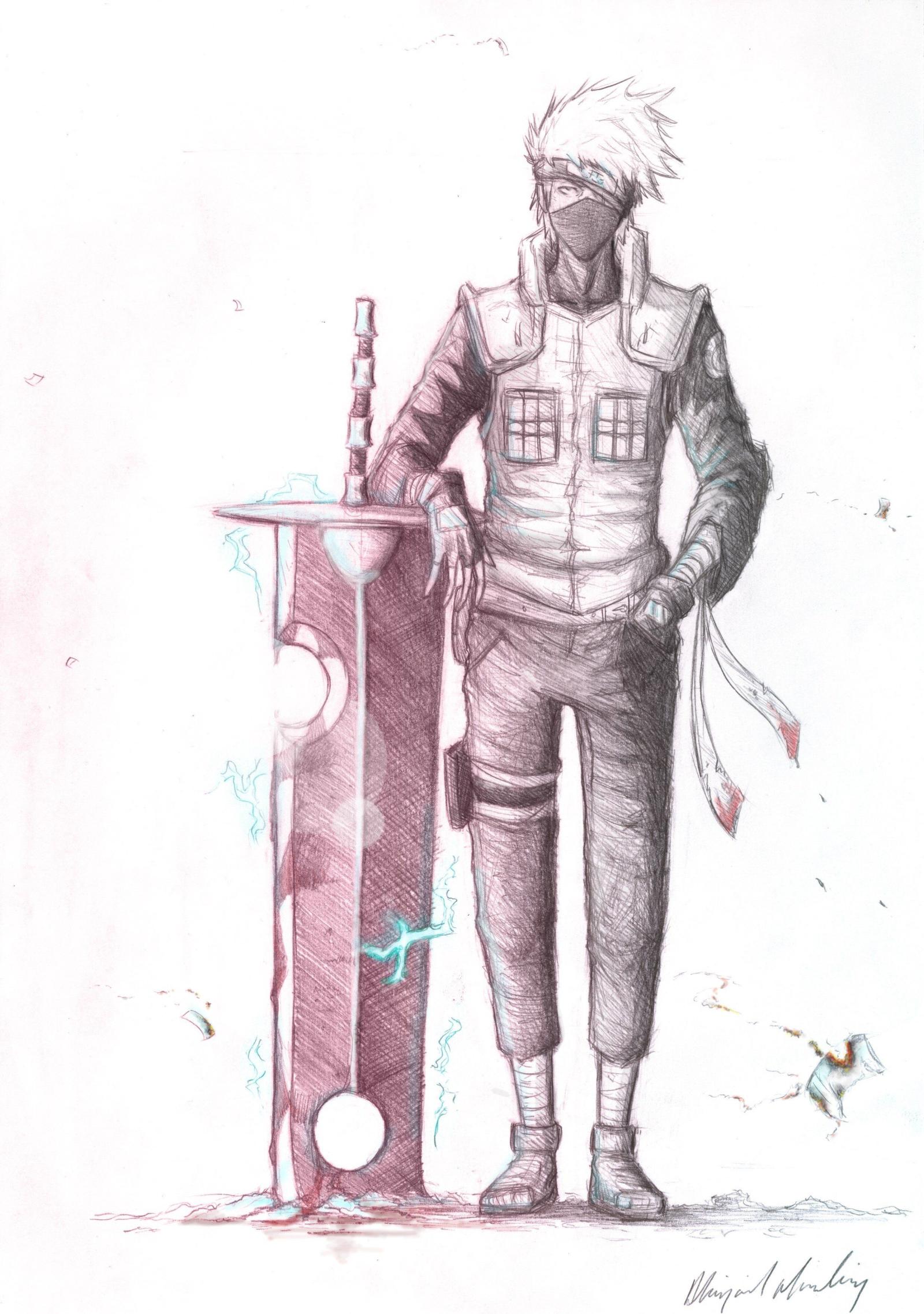 2472x3515 Sketches Naruto: Shippuden drawings manga lightning Kakashi Hatake