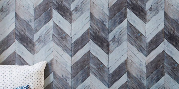 1440x961 Wallpaper Wood Herringbone (Blue grey, Grey brown) | Wallpaper