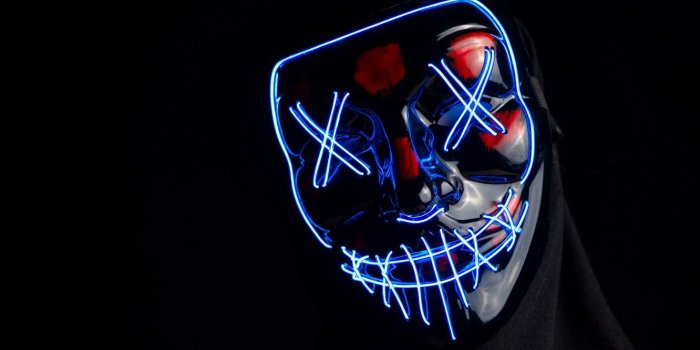 1332x850 Wallpaper light, neon, mask, black, black background, neon images