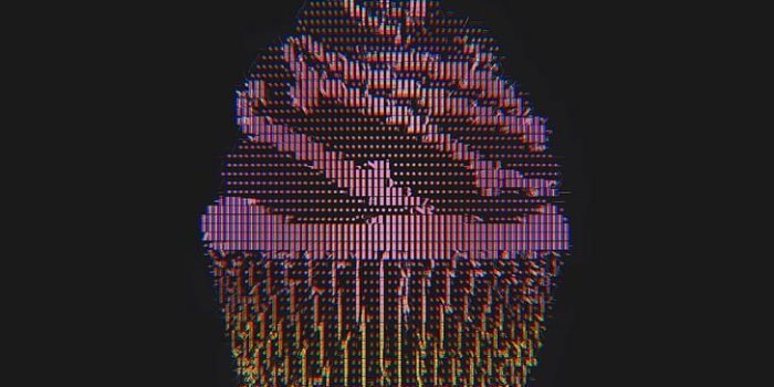 728x1294 HD wallpaper: glitch art, abstract, ASCII art, cake, cupcakes