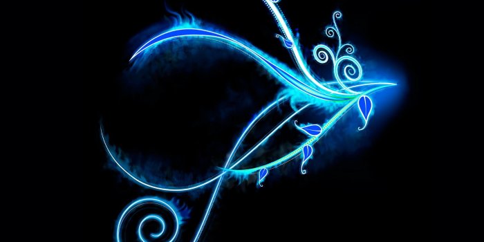 2560x1920 Blue Neon Light Swirls Ultra HD Desktop Background Wallpaper for