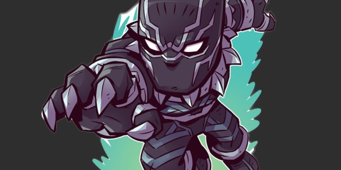 1080x1920 Marvel Black Panther Chibi illustration, superhero, Marvel Comics