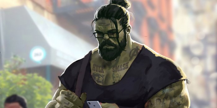 3840x2160 Wallpaper 4k Professor Hulk Man Bun 4k-wallpapers, artstation
