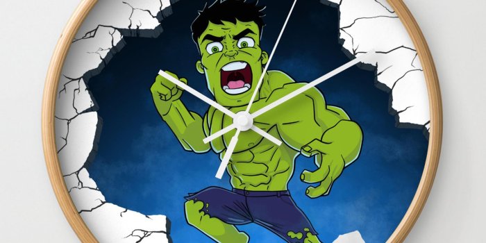 1500x1500 Chibi Hulk Smash! Wall Clock by allbroke | Society6