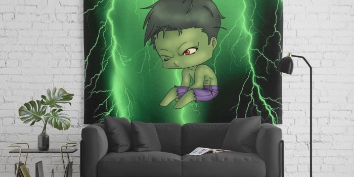 1500x1500 Chibi Hulk Wall Tapestry by artwaste | Society6