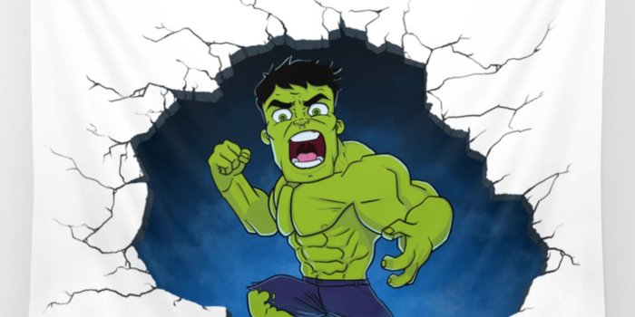 1500x1500 Chibi Hulk Smash! Wall Tapestry by allbroke | Society6