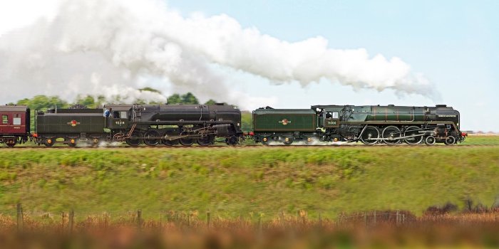 1920x1080 British steam locomotives BR 92214 & BR 71000 HD Wallpaper