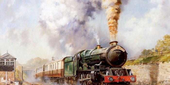 1024x768 The Royal Duchy Steam Train Painting - Steam Train Wallpaper Uk
