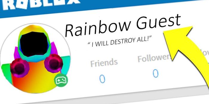 1280x720 FINDING THE RAINBOW GUESTS ACCOUNT?! (Roblox)